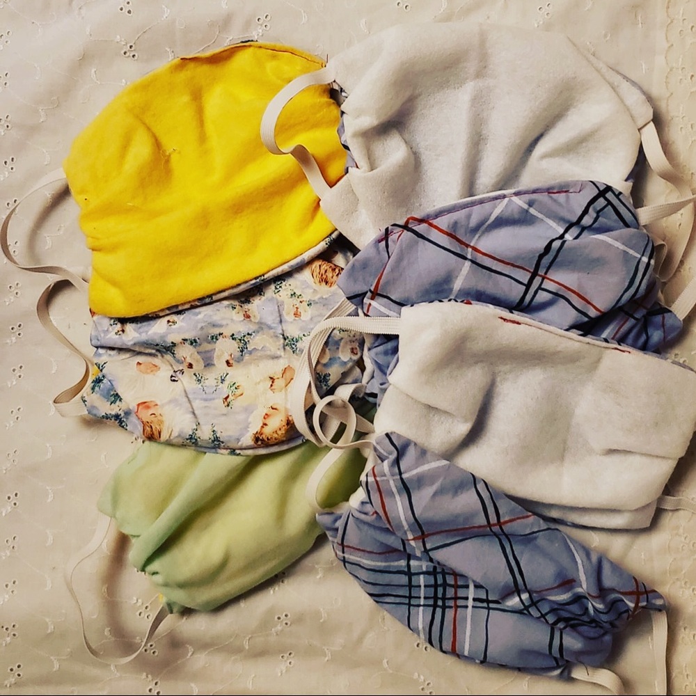 Bundle of 7 random design and sizes homemade mask